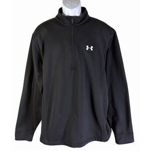 Under Armour Quarter Zip Pullover Mens XL Black Athletic Lightweight